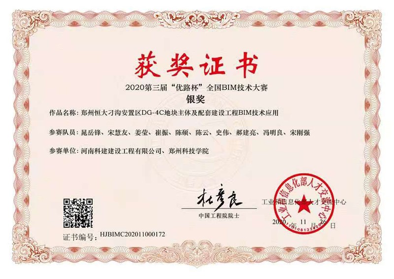 郑州恒大刁沟安置区DG-4C地块主体及配套建设完美中国官网BIM技术应用（银奖）